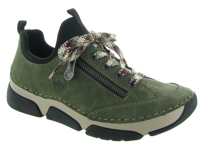 chaussures a lacets - Lacets détente - femme - Synthétique - Vert - Rieker