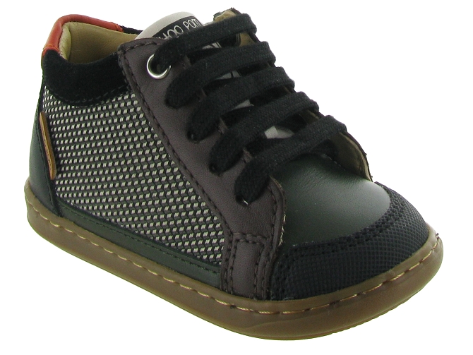 chaussures bebe du 18 au 27 - Semelle souple - bebe garcon - Cuir - Vert - Shoo pom