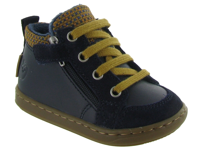 chaussures bebe du 18 au 27 - Semelle souple - bebe garcon - Cuir - Bleu - Shoo pom