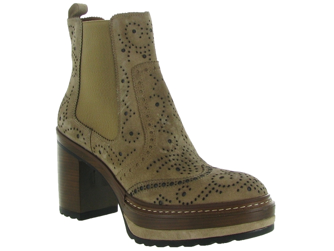 bottines et boots - Classique & Chic - femme - Nubuck - Beige - Pons quintana