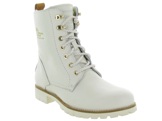 apres ski bottes fourrees - Chaussure neige - femme - Cuir - Blanc - Panama jack