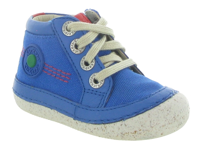 pre marche du 16 au 23 -  - bebe garcon - Toile Jean - Bleu - Kickers