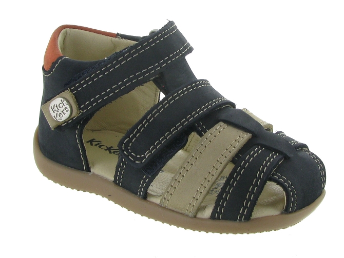 pre marche du 16 au 23 -  - bebe garcon - Toile Jean - Bleu - Kickers