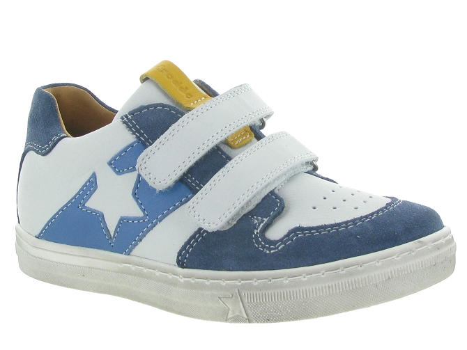 chaussures a scratch - Semelle souple - junior garcon - Cuir - Bleu - Froddo