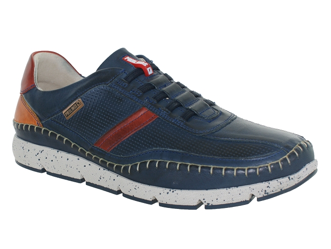 baskets et sneakers - Confort - homme - Cuir - Bleu Marine - Pikolinos