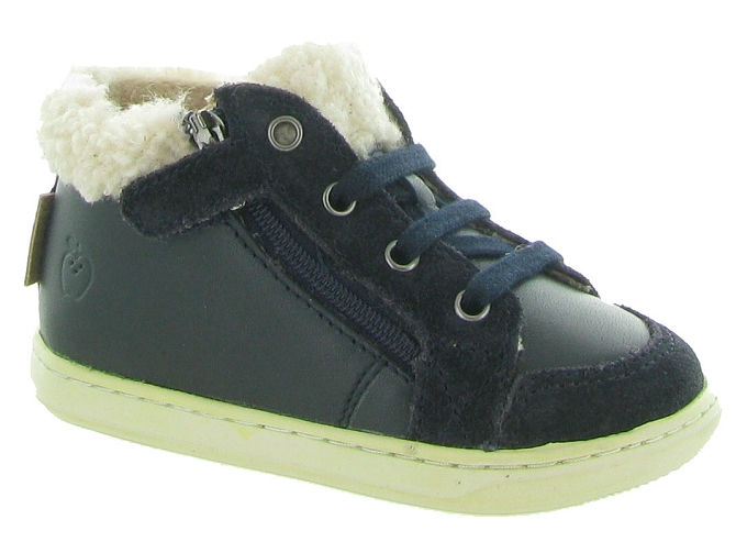 chaussures bebe du 18 au 27 -  - bebe garcon - Cuir - Bleu - Shoo pom