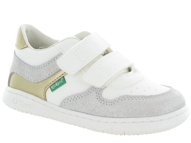 baskets et sneakers - Semelle souple - bebe fille - Cuir - Blanc - Kickers