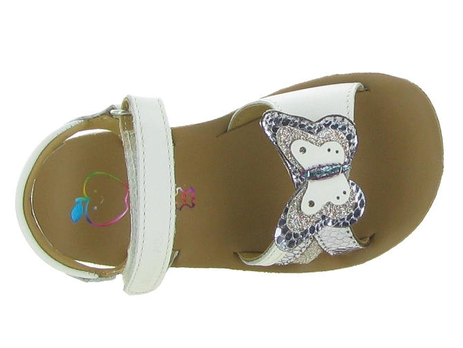 sandales et nu pieds - Semelle souple - junior fille - Cuir - Blanc - Shoo pom5638201_3