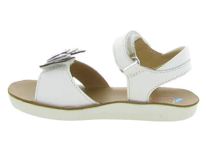 sandales et nu pieds - Semelle souple - junior fille - Cuir - Blanc - Shoo pom5638201_4