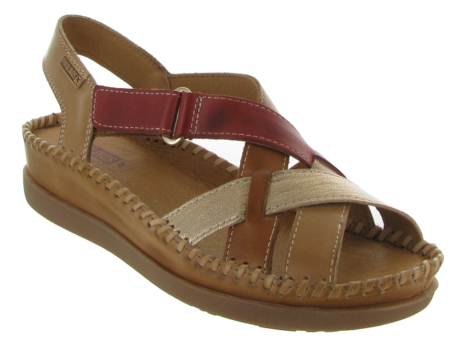 sandales et nu pieds - Confort - femme - Cuir - Marron - Pikolinos