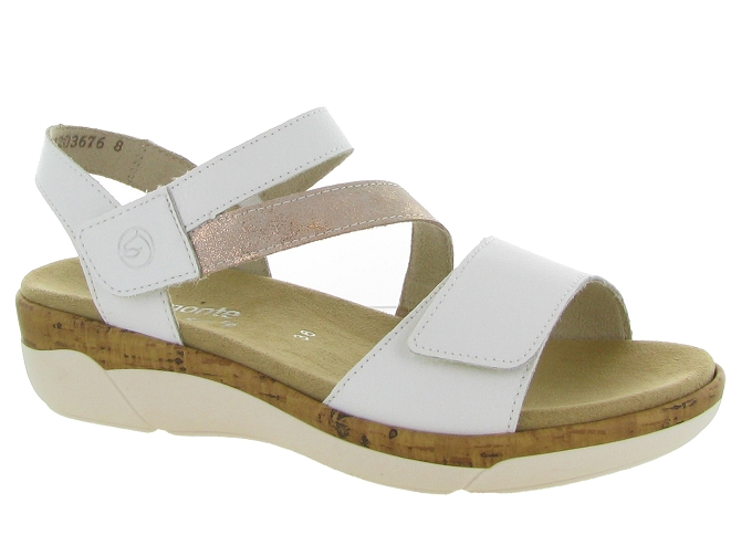 sandales et nu pieds - Confort - femme - Cuir - Blanc - Remonte