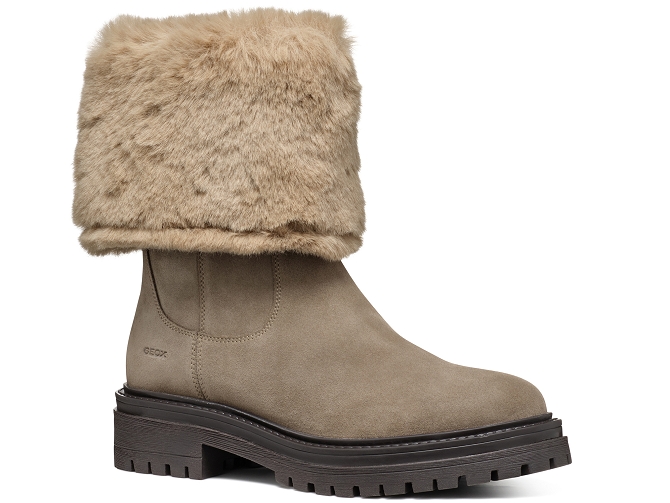 apres ski bottes fourrees - Chaussure neige - femme - Cuir - Beige - Geox