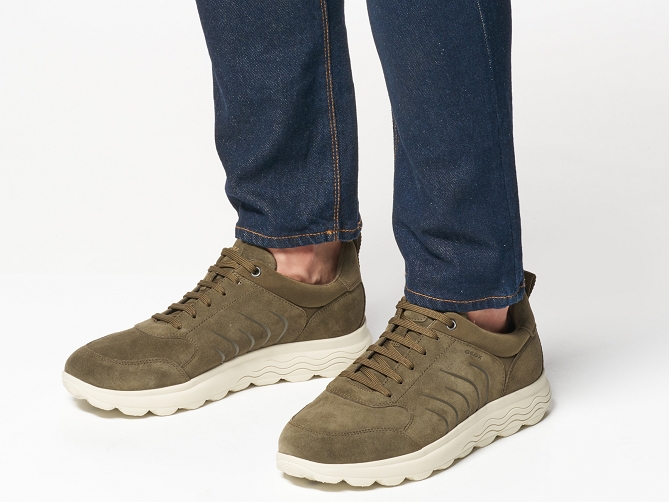 baskets et sneakers - Confort - homme - Nubuck - Kaki - Geox