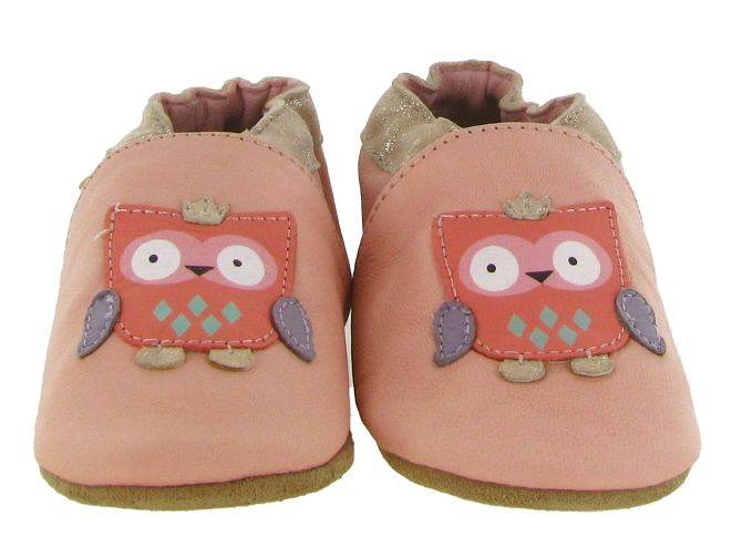 chaussons et pantoufles - Semelle souple - bebe fille - Cuir - Rose - Robeez