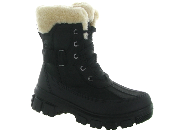 apres ski bottes fourrees - Bottine chaude - femme - Cuir - Noir - Sorel