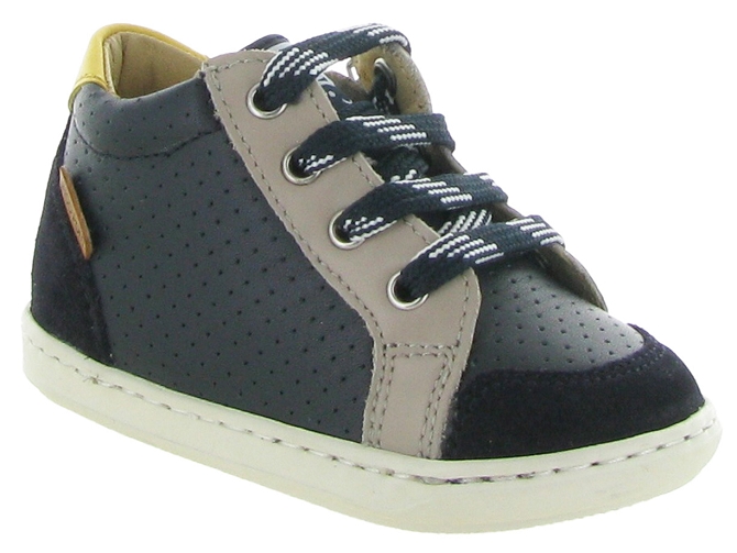 chaussures bebe du 18 au 27 -  - bebe garcon - Cuir - Bleu - Shoo pom