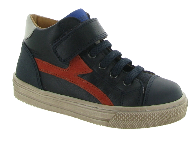 chaussures a scratch -  - junior garcon - Cuir - Bleu - Babybotte