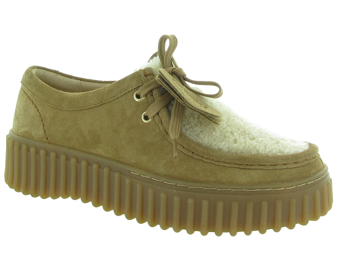 chaussures a lacets - Lacets détente - femme - Nubuck - Beige - Clarks