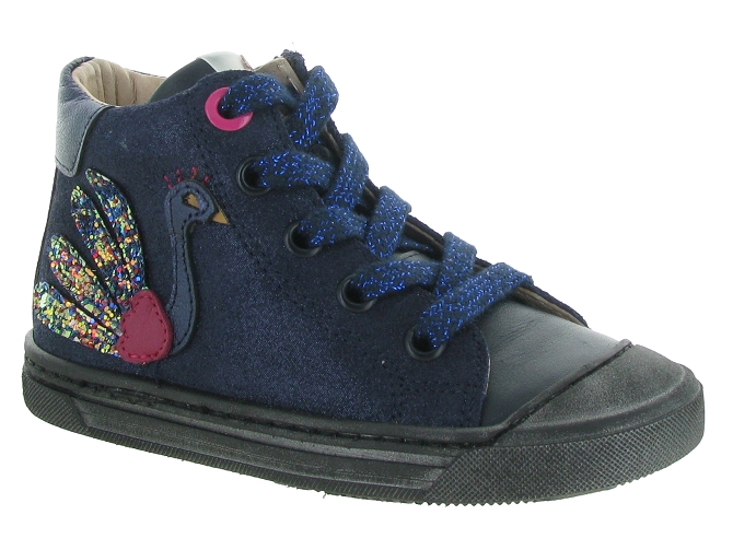 chaussures a lacets -  - junior fille - Cuir - Bleu Marine - Acebos