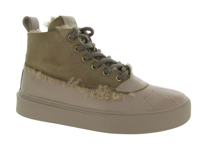 baskets et sneakers - Montante - femme - Nubuck - Taupe - Black stone