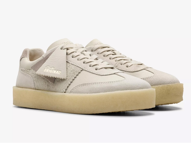 baskets et sneakers - Confort - femme - Cuir - Beige - Clarks