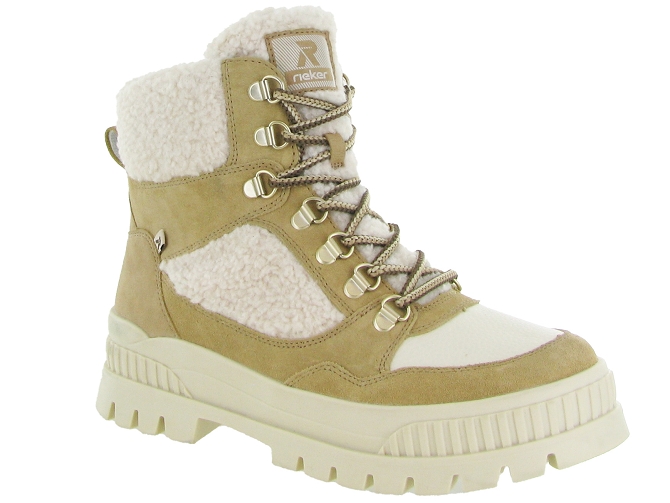 apres ski bottes fourrees - Botte de neige - femme - Cuir - Beige - Rieker