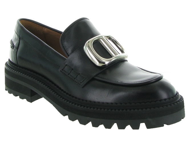 mocassins - Compensé - femme - Cuir - Noir - Billi bi