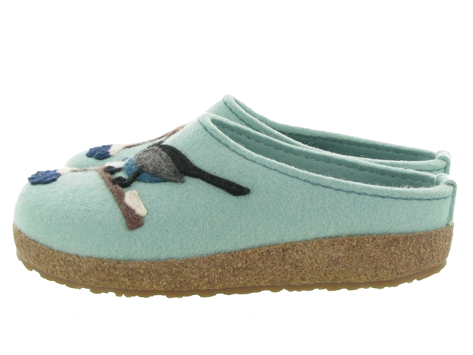 chaussons et pantoufles - Mules Sabots - femme - Feutrine - Bleu - Haflinger6307601_4