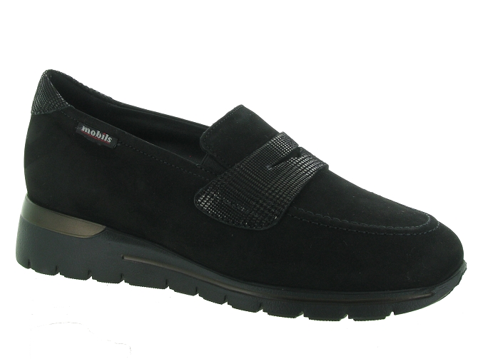 mocassins - Elégant - femme - Nubuck - Noir - Mephisto