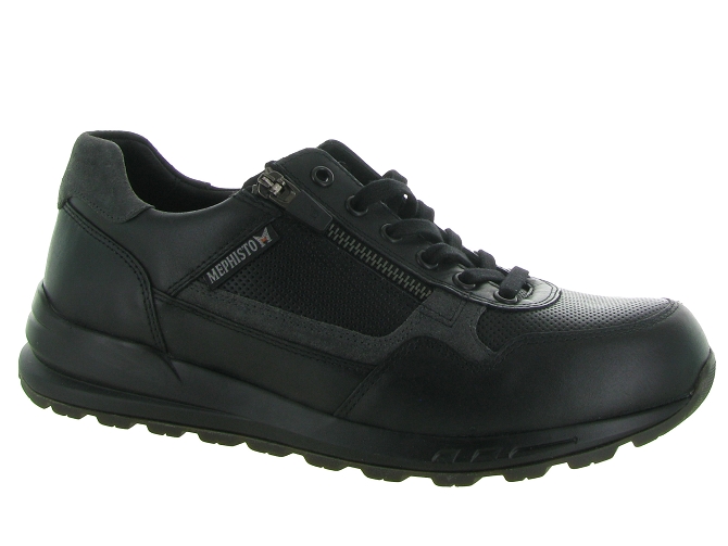 chaussures a lacets - Confort et décontracté - homme - Cuir - Noir - Mephisto