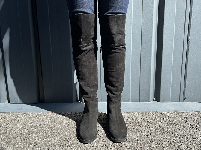 bottes - Cuissardes - femme - Nubuck - Noir - Julie dee