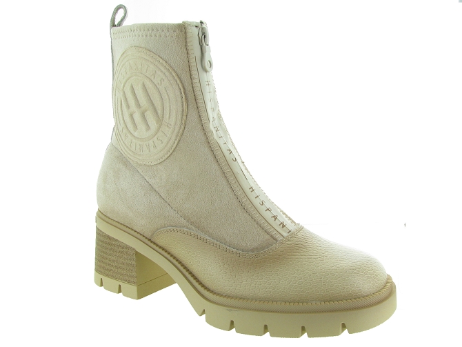 bottines et boots - Casual - femme - Cuir - Beige - Hispanitas