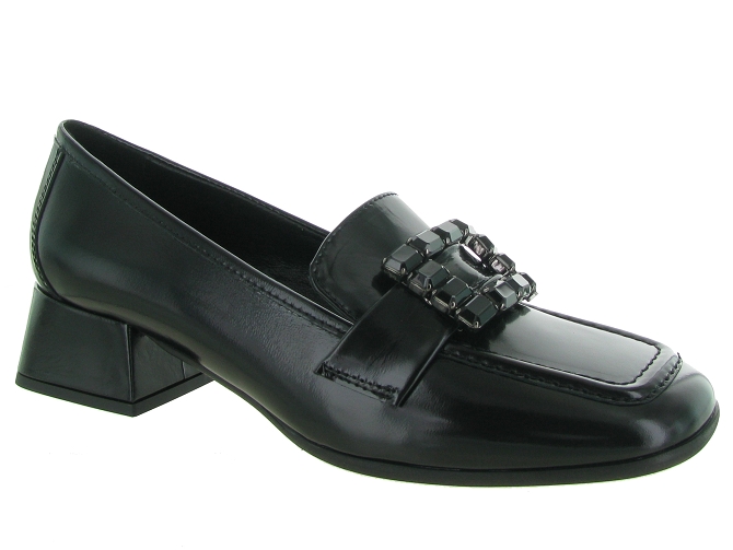 mocassins - Elégant - femme - Cuir - Noir - Julie dee