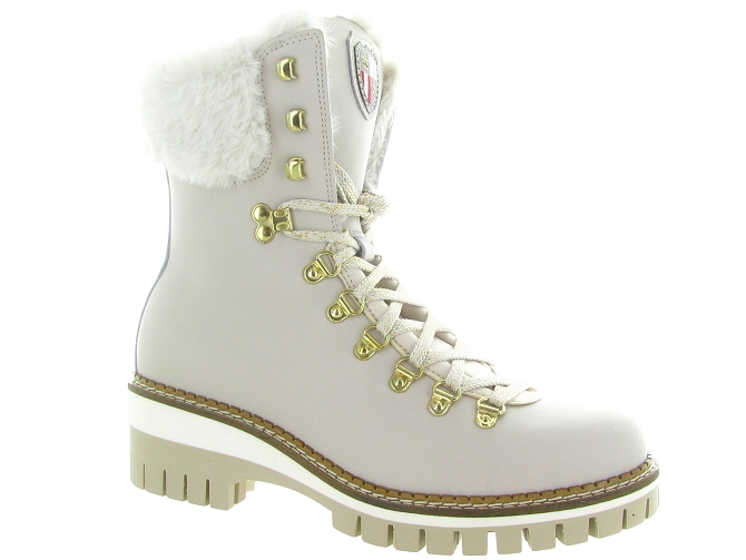 apres ski bottes fourrees - Chaussure neige - femme - Cuir - Blanc - New italia shoes