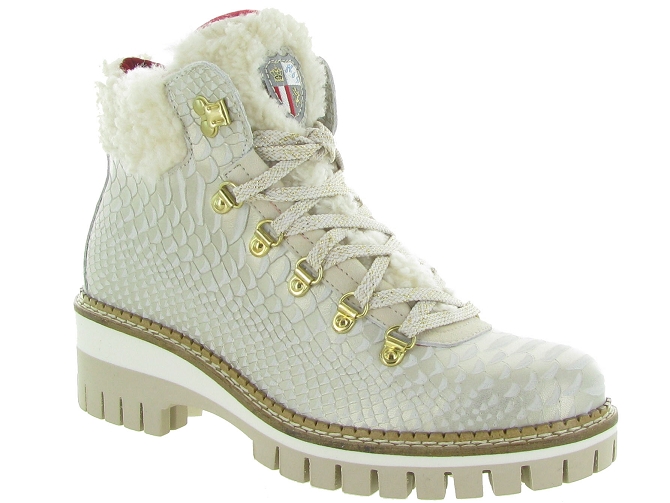 apres ski bottes fourrees - Botte de neige - femme - Cuir laminé - Or - New italia shoes