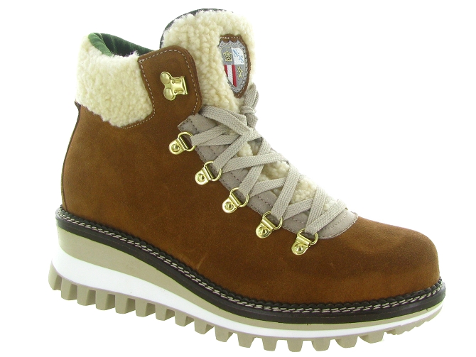 apres ski bottes fourrees - Chaussure neige - femme - Nubuck - Marron - New italia shoes