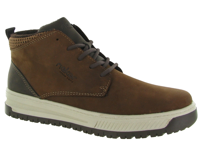 chaussures a lacets - Confort et décontracté - homme - Cuir - Marron - Rieker