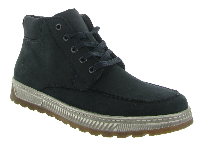 chaussures a lacets - Confort et décontracté - homme - Cuir - Bleu - Rieker