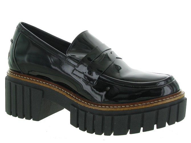 mocassins - Compensé - femme - Cuir - Noir - Reqins