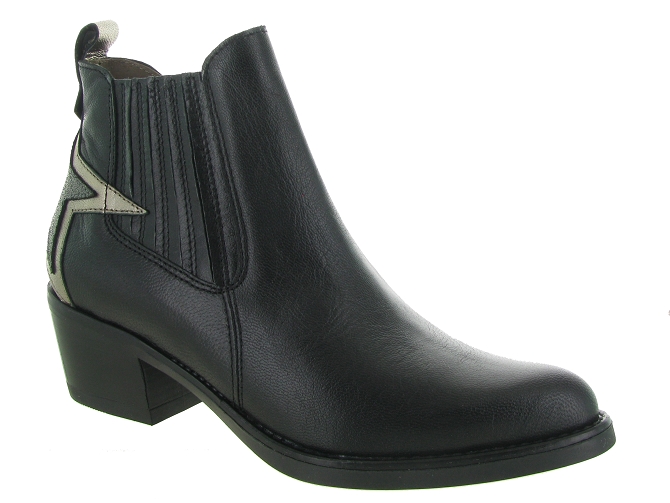 bottines et boots - Santiag - femme - Cuir - Noir - Minka design