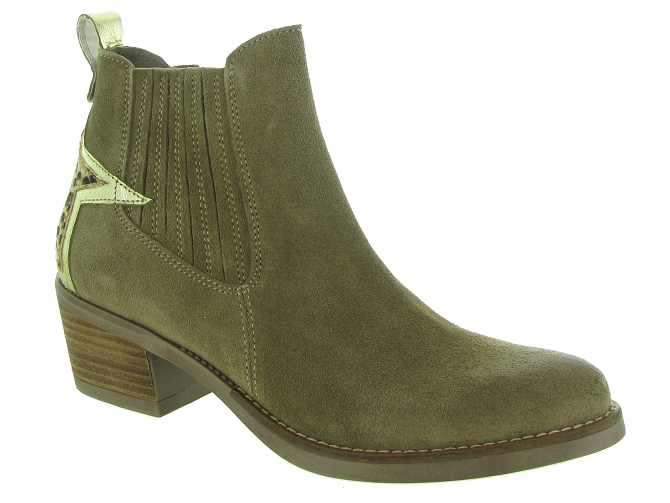 bottines et boots - Santiag - femme - Cuir - Taupe - Minka design