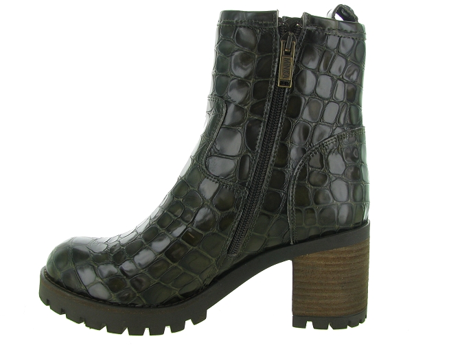 bottines et boots - Motardes & Rock and roll - femme - Cuir - Vert - Minka design6327501_4