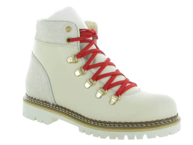 apres ski bottes fourrees - Botte de neige - femme - Cuir - Blanc - La thuile