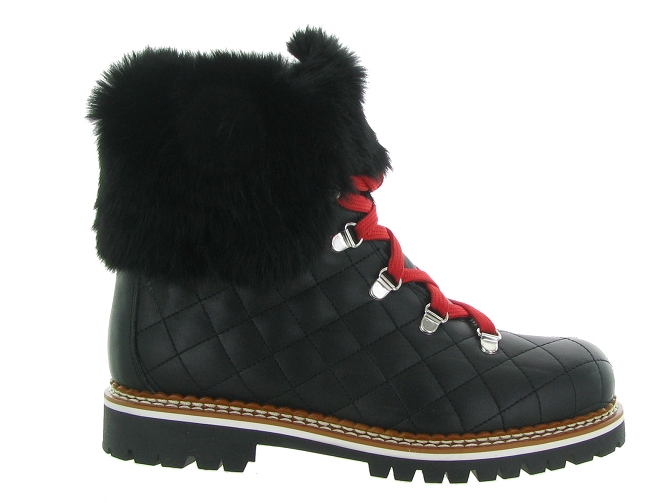 apres ski bottes fourrees - Chaussure neige - femme - Cuir - Noir - La thuile6331001_2