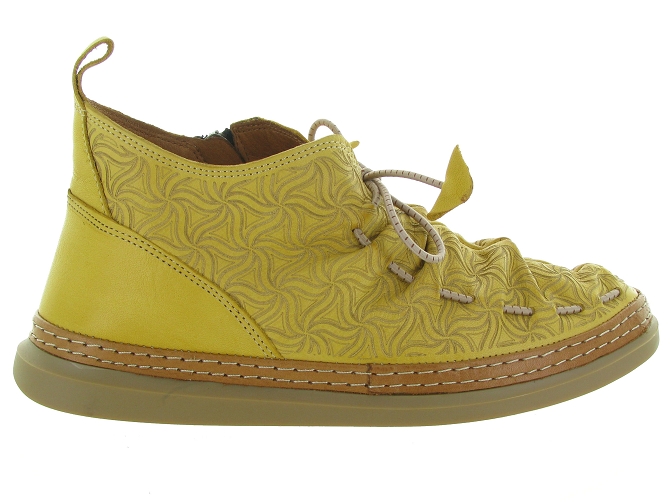 chaussures a lacets - Lacets détente - femme - Cuir - Jaune - Madory6332302_2