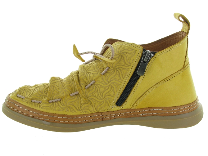 chaussures a lacets - Lacets détente - femme - Cuir - Jaune - Madory6332302_4