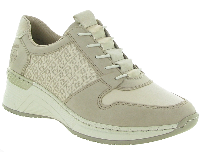 baskets et sneakers - Confort - femme - Cuir - Beige - Rieker