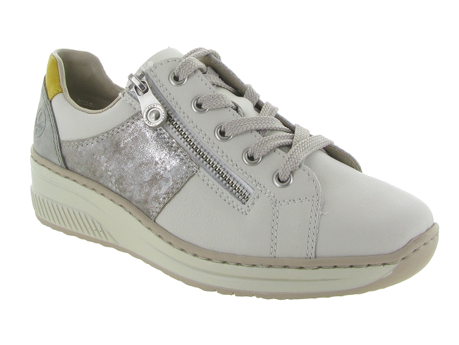 baskets et sneakers - Confort - femme - Cuir - Argent - Rieker