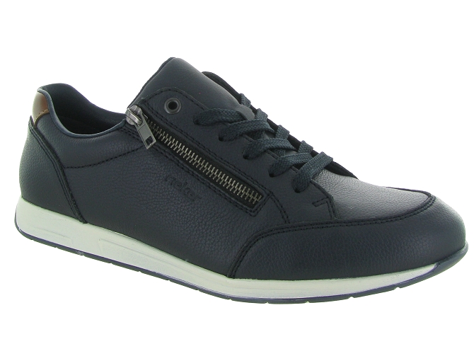 chaussures a lacets - Confort et décontracté - homme - Cuir - Bleu - Rieker