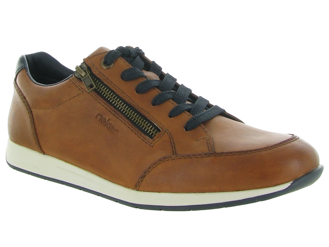 chaussures a lacets - Confort et décontracté - homme - Cuir - Marron - Rieker